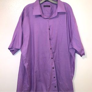 Mens Damon 19 36/37 Easy Care Check Cotton Polyester Button Purple White Shirt